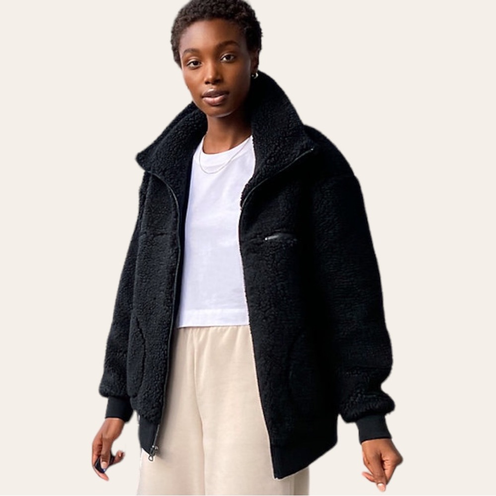 Aritzia Wilfred Free The Teddy Jacket Black Size Large